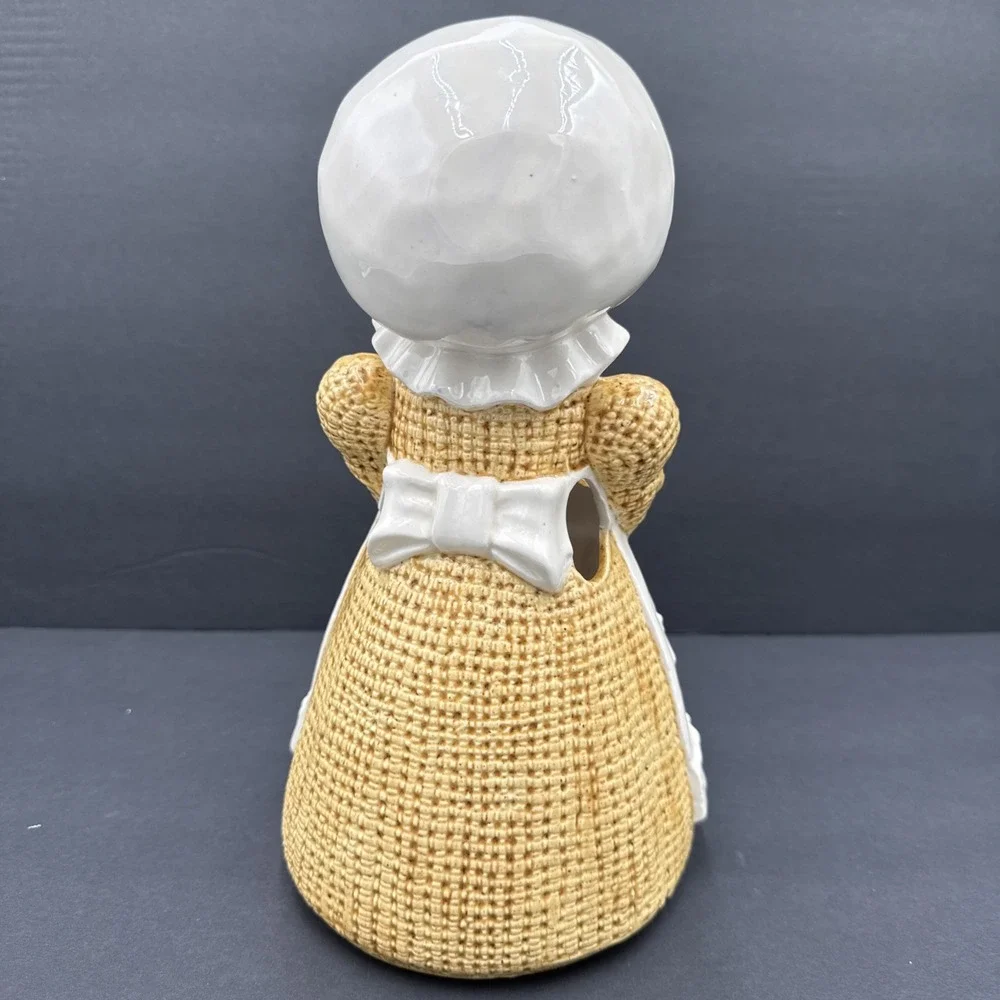 70's Vintage Sittre Ceramic Burlap Rug Doll Ceramic Utensil Holder Cottagecore